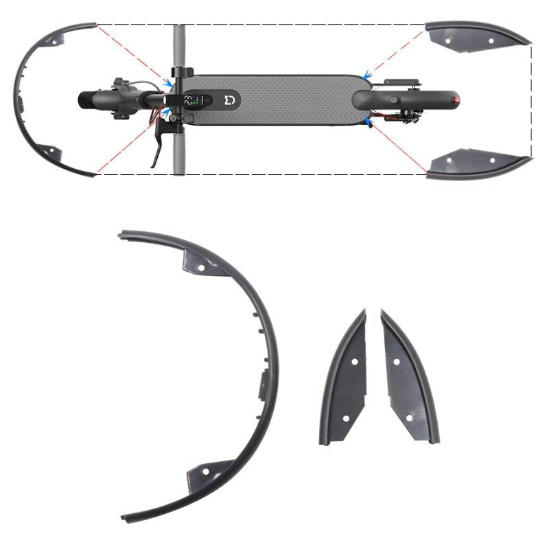 Black Xiaomi M365 Side Protection & Bumper Set Accessories Parts