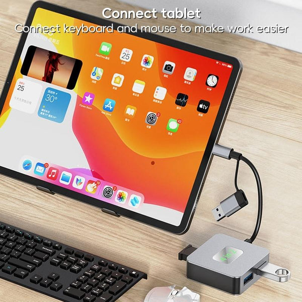 4 In 1 Usb C To 3.2 Port Hub Adapter Grey Usb Cables Hubs & Adapters