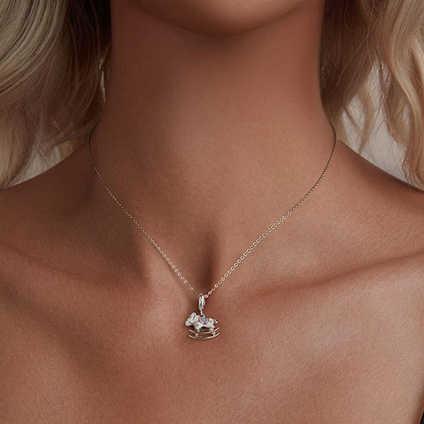 925 Sterling Silver Platinum Plated Trojan Horse Pendant Charms & Pendants