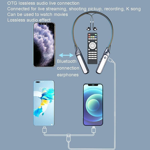 Wireless Sports Earphones With Bluetooth 5.3 And Built In Sound Card Black Earbuds