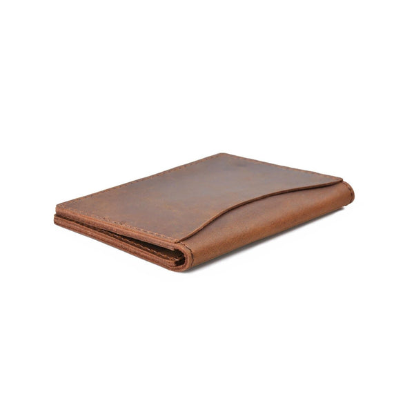 Minimalist Cowhide Card Holder Compact Wallet For Bank & Membership Cards Brown Wallets