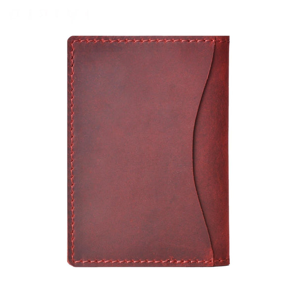 Minimalist Cowhide Card Holder Compact Wallet For Bank & Membership Cards Brown Wallets