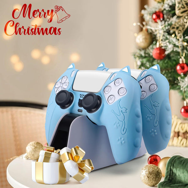 Silicone Cat Ear Gamepad Cover For Sony Ps5 Black Bags Skins & Travel Cases