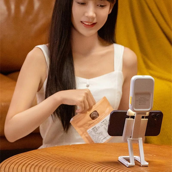 Mini Rgb Fill Light With Phone Holder White Selfie Lights