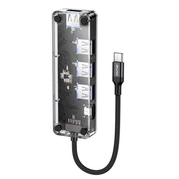 4 In Type C To Usb 3.0 Hub Adapter Grey Usb Cables Hubs & Adapters