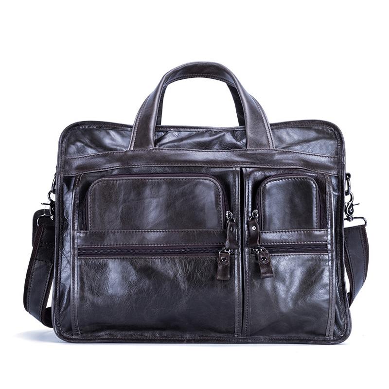 Men 15.6 Inch Business Handbag Casual Singer Shoulder Messenger Bag Rusty Black Bags