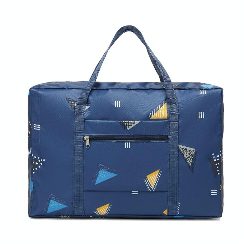 Waterproof Foldable Travel Bag Compact & Durable Navy Blue Geometry Other Luggage