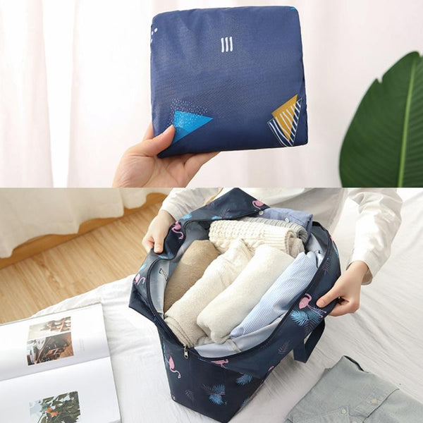 Waterproof Foldable Travel Bag Compact & Durable Navy Blue Geometry Other Luggage