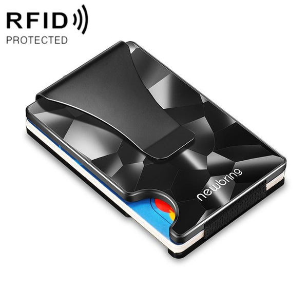 Anti Magnetic Metal Card Holder For Multiple Cards Large Geometric Pattern Business Card Holders