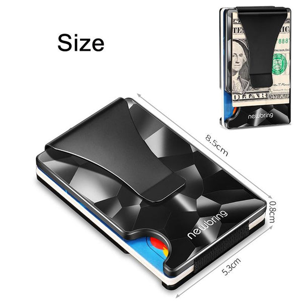 Anti Magnetic Metal Card Holder For Multiple Cards Large Geometric Pattern Business Card Holders