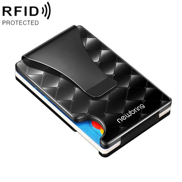 Anti Magnetic Metal Card Holder For Multiple Cards Large Geometric Pattern Business Card Holders