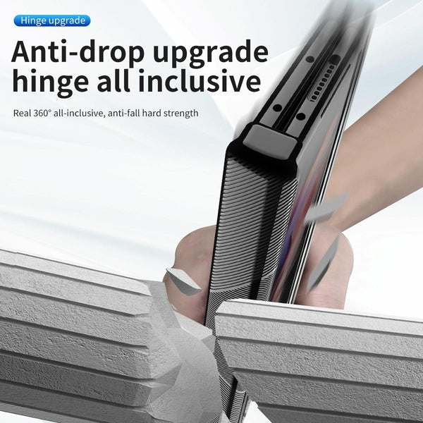 For Samsung Galaxy Z Fold4 5G Magnetic Phone Case With Holder Plating Finish Black Cases Covers & Skins