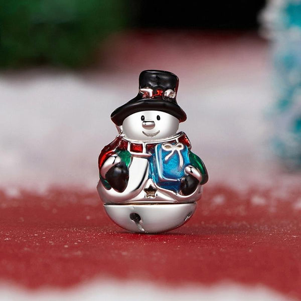 925 Sterling Silver Snowman Beaded Bracelet/Necklace Accessory Charms & Pendants