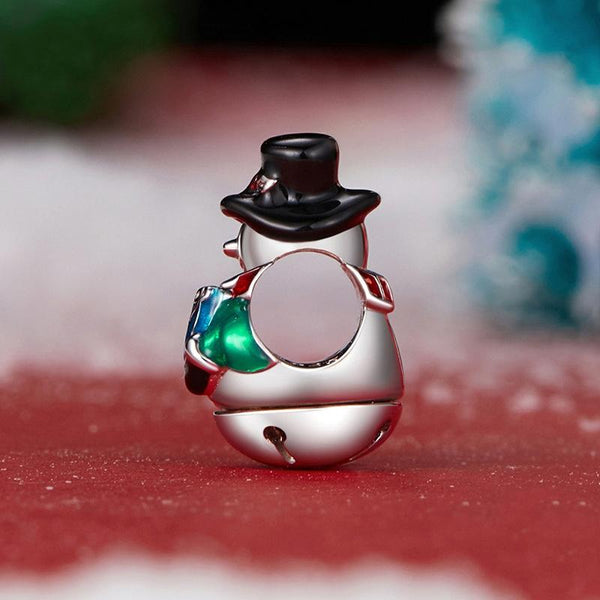 925 Sterling Silver Snowman Beaded Bracelet/Necklace Accessory Charms & Pendants