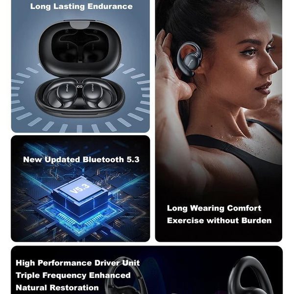 Black T80 Sport Tws Bluetooth With Air Conduction Earbuds