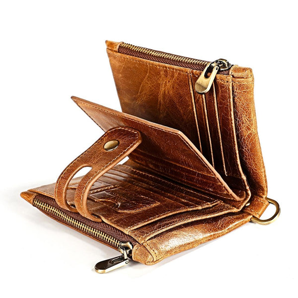 Men Rfid Leather Wallet With Card Slots Brown Wallets