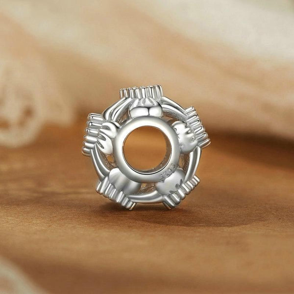 925 Sterling Silver Platinum Plated Sweet Bow Diy Beads Pink Heart Charms & Pendants