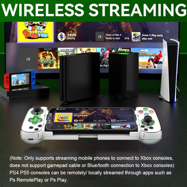 Versatile Retractable Gamepad For Pc / Android / Ios / Win / Mac / Switch Black Controllers & Attachments