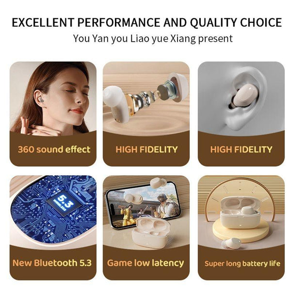 Wireless Earphones With Ai Noise Cancelling Mic And Bluetooth 5.3 White Earbuds