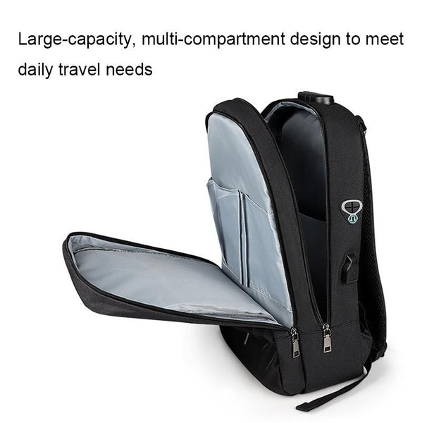 13 15.6 Inch Anti Theft Laptop Backpack Mysterious Black Laptop Cases & Bags