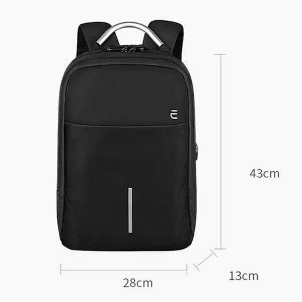 13 15.6 Inch Anti Theft Laptop Backpack Mysterious Black Laptop Cases & Bags