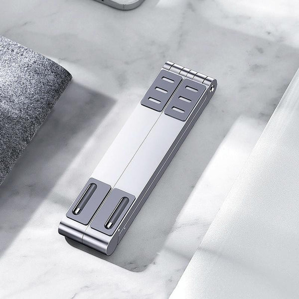 Foldable Aluminum 3 In 1 Phone Tablet Stand Portable Storage Grey Mounts Stands & Holders