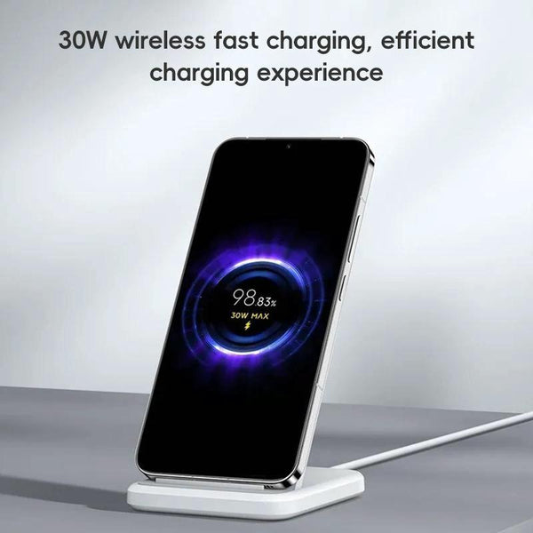 30W Vertical Wireless Charger White Chargers & Cradles