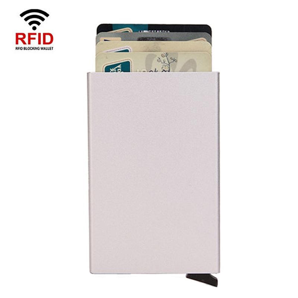 Metal Rfid Card Holder Wallet Compact Design Red Wallets