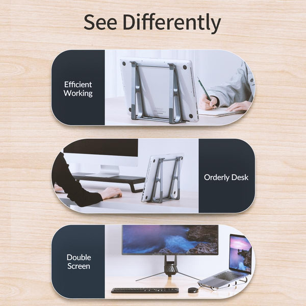 Vertical Laptop Storage Holder Multi Functional Grey Stands Holders & Car Mounts