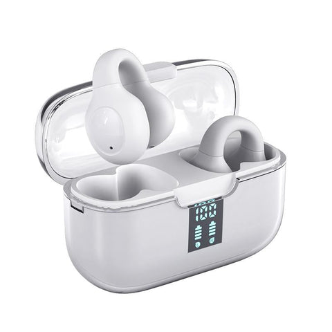 G91 Ear Clip Bone Conduction Tws Noise Reduction Bluetooth Earphone White Earbuds