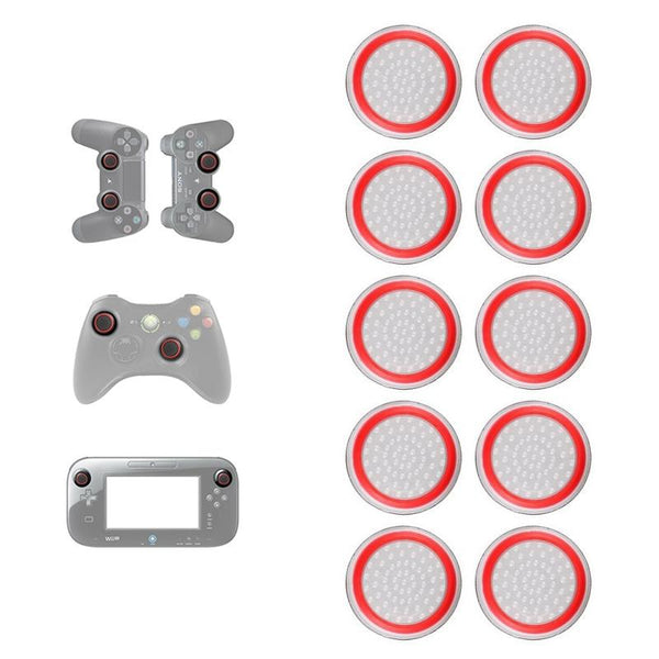 10 Piece Luminous Gamepad Button Caps For Ps5 / Ps4 Ps3 Xbox One 360 Pro Series Transparent Blue Circle Controllers & Attachments