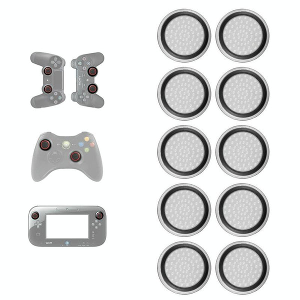 10 Piece Luminous Gamepad Button Caps For Ps5 / Ps4 Ps3 Xbox One 360 Pro Series Transparent Blue Circle Controllers & Attachments