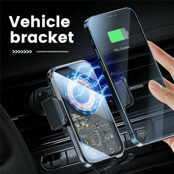 15W Fast Car Vent Wireless Charger With Intelligent Induction Tarnish Chargers & Cradles
