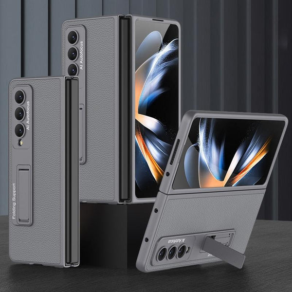 For Samsung Galaxy Z Fold4 5G Leather Case With Stand Ultra Thin Cross Texture Cases Covers & Skins