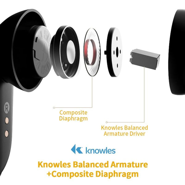 Shadow Black Wireless Bluetooth Earphones Waterproof And Dustproof Earbuds