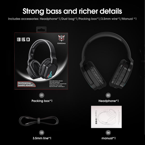 Bass Gaming Bluetooth Headset With Mic Headsets