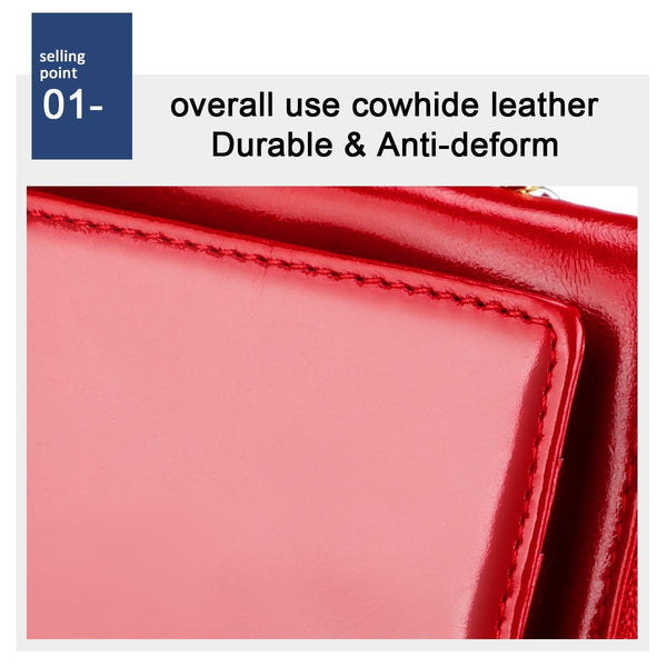 Women Leather Rfid Wallet Red Wallets