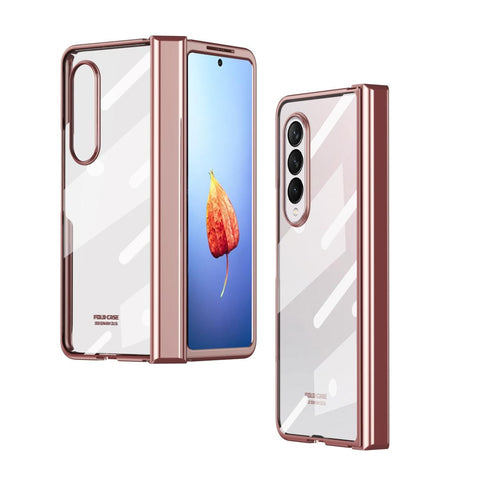 For Samsung Galaxy Z Fold4 5G Full Body Hinge Case Electroplated Rose Gold Cases Covers & Skins