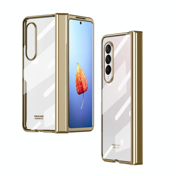 For Samsung Galaxy Z Fold4 5G Full Body Hinge Case Electroplated Rose Gold Cases Covers & Skins