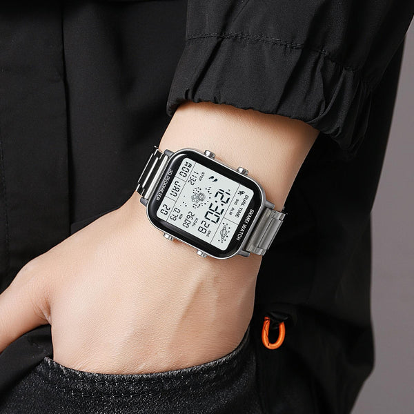 1888 Men Multifunctional Waterproof Digital Watch Stainless Steel 30M Rose Gold Watches