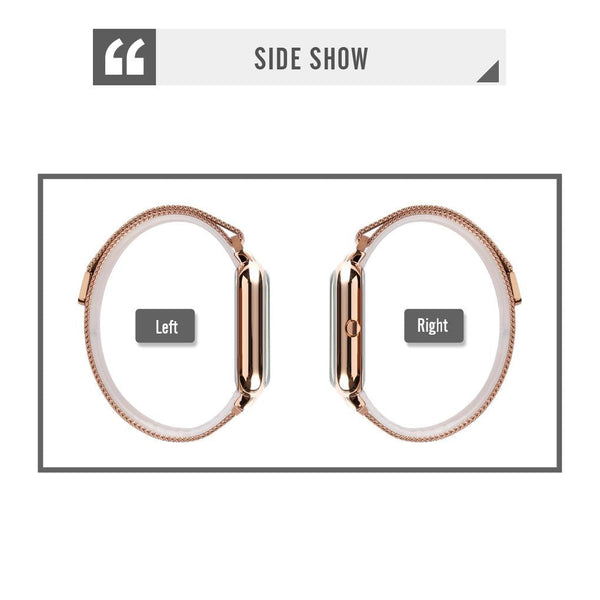 Unisex Magnetic Buckle Mesh Belt Quartz Watch Black Blue Watches