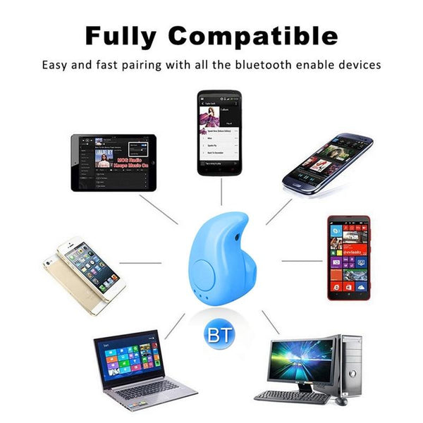 Wireless Bluetooth Earphone Mini In Ear Sport Handsfree Black Earbuds