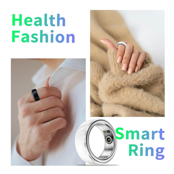Smart Ring With Heart Rate Blood Oxygen Sleep & Sports Modes R8 Size 16 Black Activity Trackers