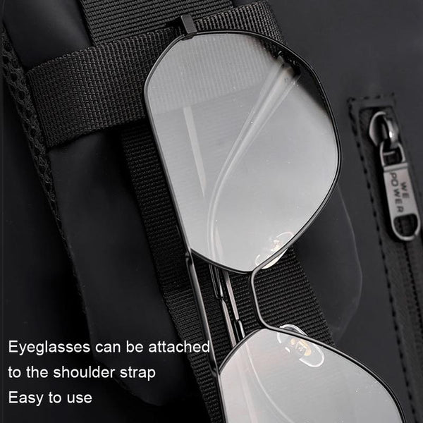 Anti Theft Men Chest Bag With Password Lock Secure Locomotive Messenger Black Bags