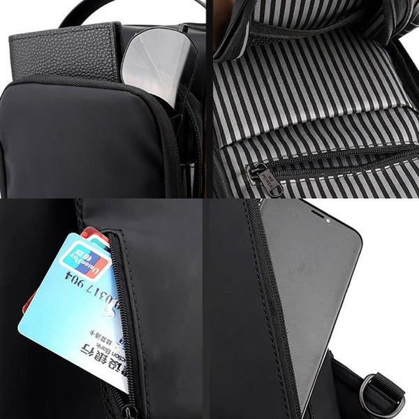 Anti Theft Men Chest Bag With Password Lock Secure Locomotive Messenger Black Bags