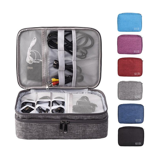 5 Inch Digital Earphone Storage Bag Multifunctional Purple Storage Bags