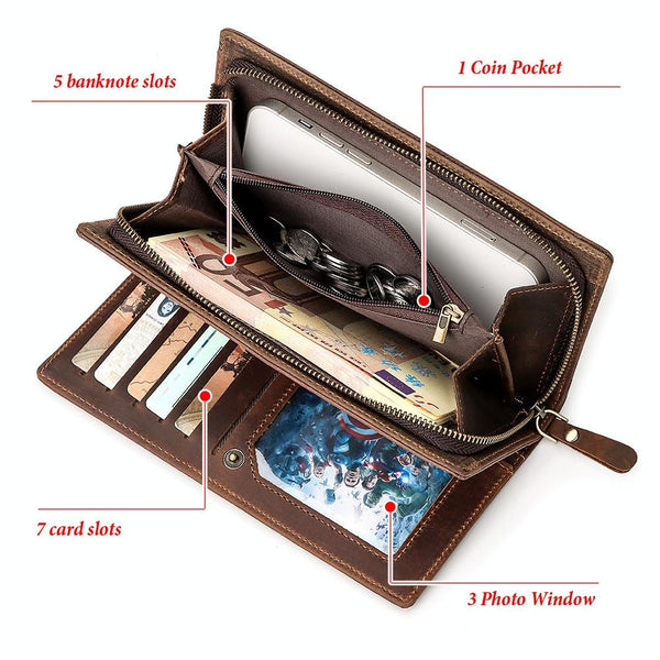 Men Leather Rfid Wallet Sleek Design Wallets