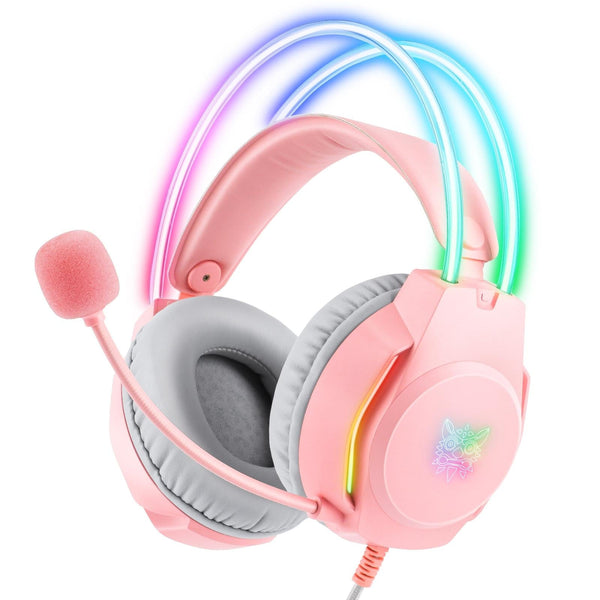 Rgb Wired Gaming Headset With Usb+3.5Mm Pink Headsets