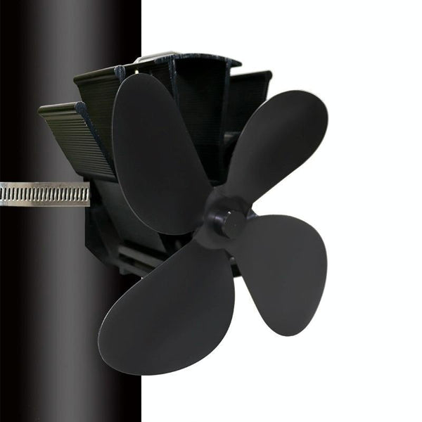 Thermodynamic Wall Mounted Fireplace Fan No Magnets Black Portable Fans