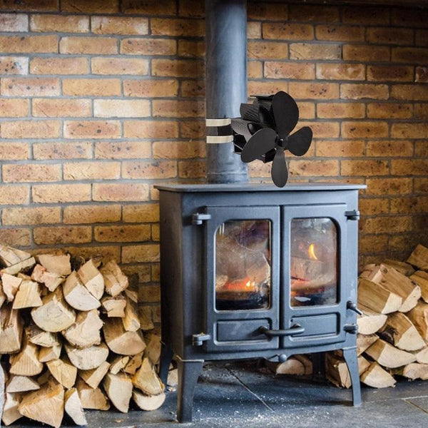 Thermodynamic Wall Mounted Fireplace Fan No Magnets Black Portable Fans